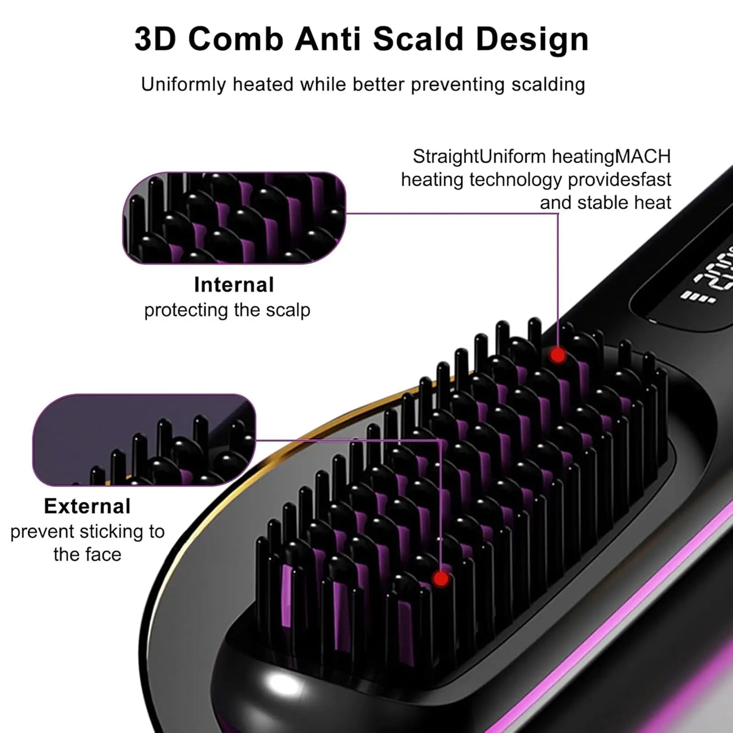 GloxyComb Cordless Straightening Brush