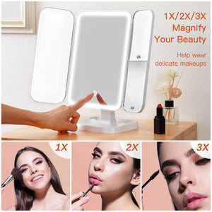 MinaViax Tri-Fold LED Makeup Mirror