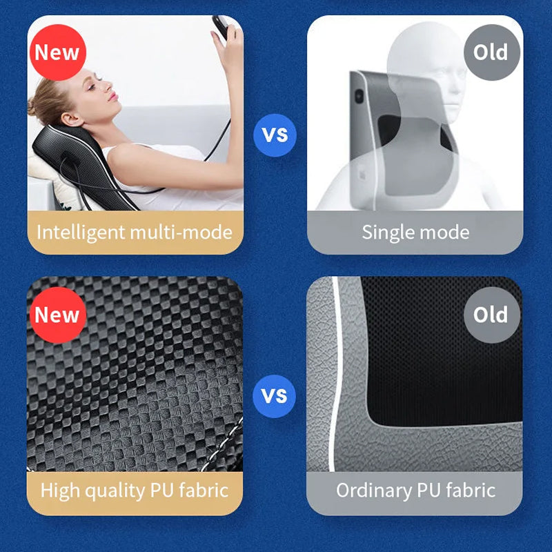 NeckoNova Deep Tissue Heated Massage Pillow for Neck and Back Relief