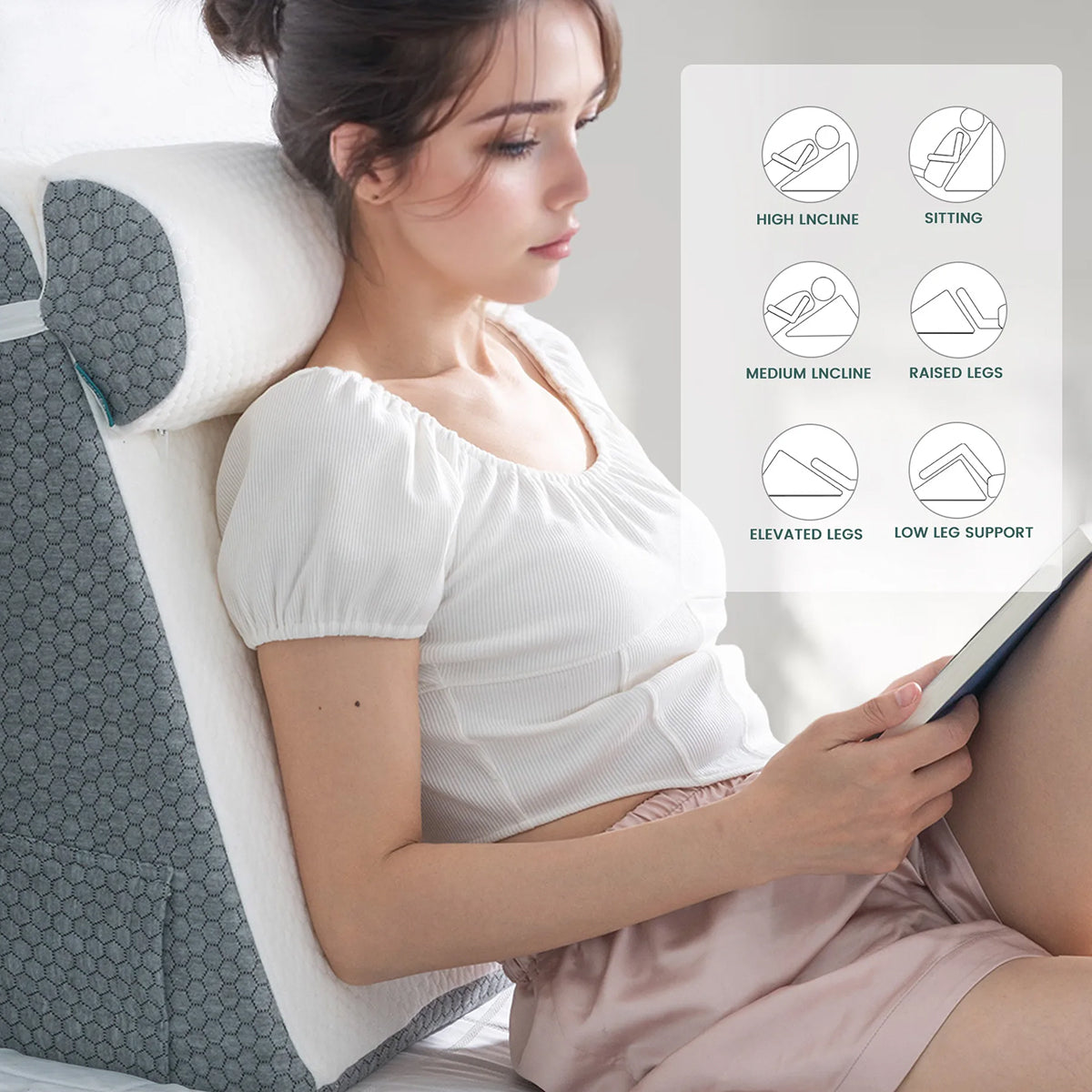 PropZilia - Bed Wedge Pillow For A Deep Sleep