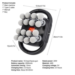 FlekSilia 16-Head Fascia Massager