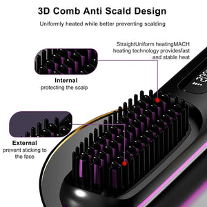GloxyComb Cordless Straightening Brush