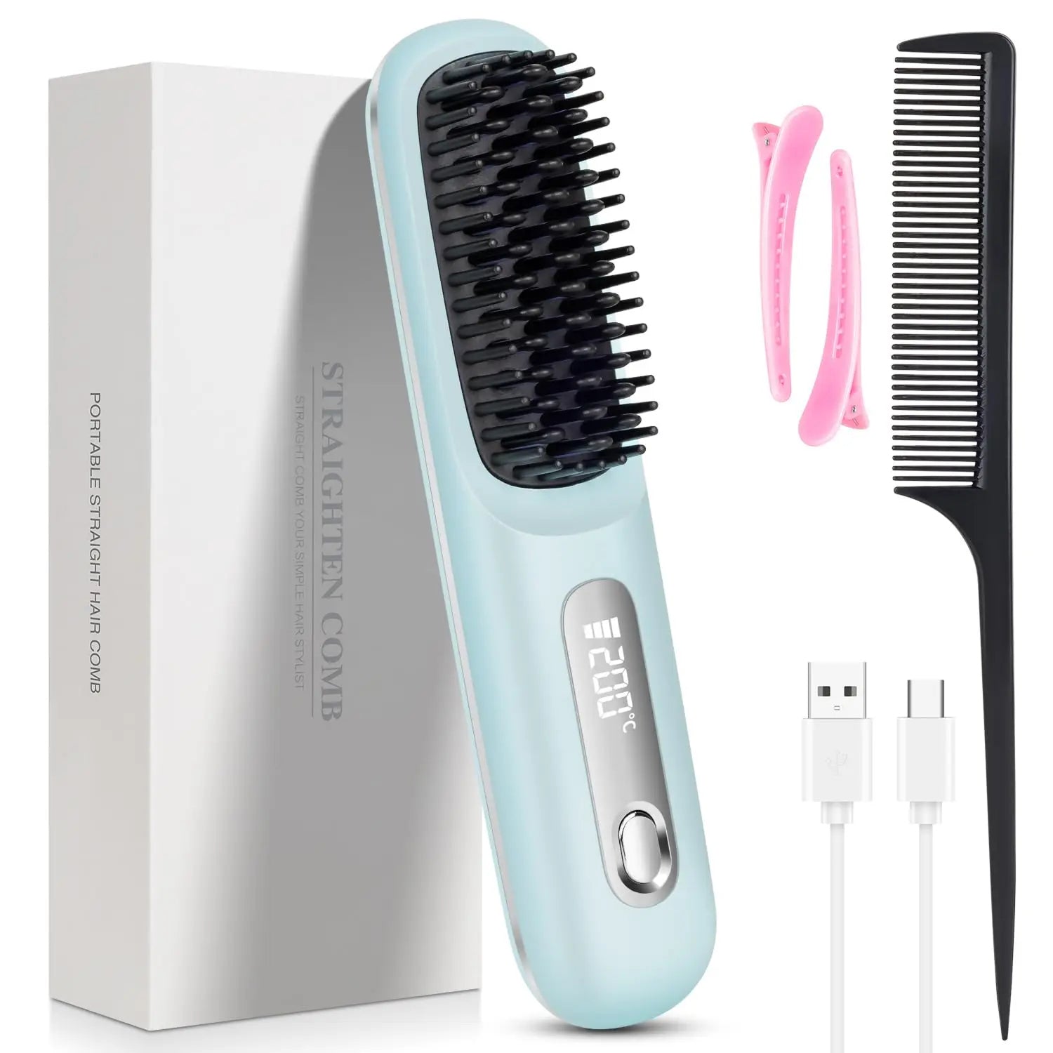 GloxyComb Cordless Straightening Brush