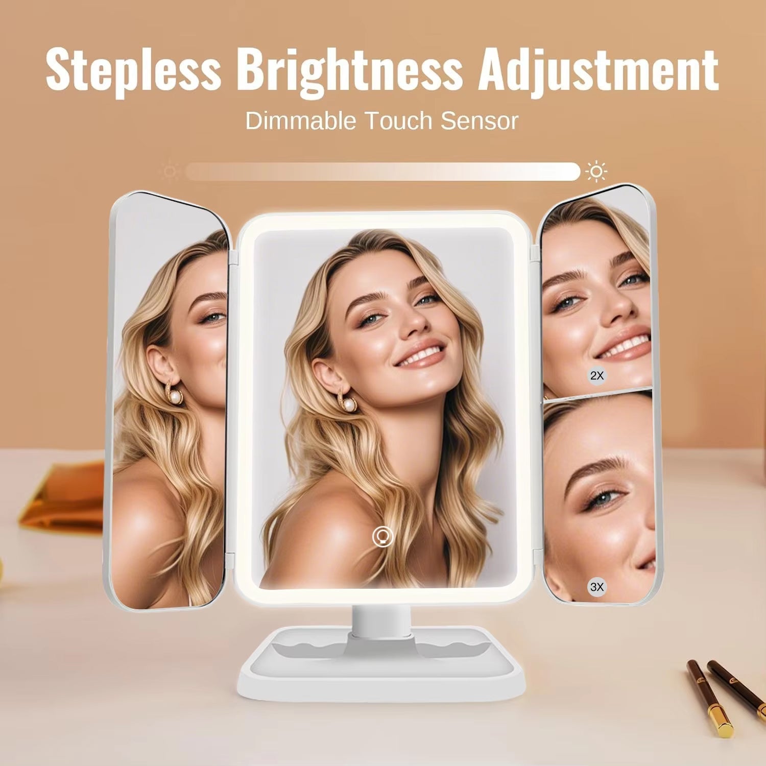 MinaViax Tri-Fold LED Makeup Mirror
