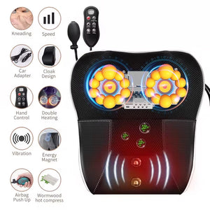 NeckoNova Deep Tissue Heated Massage Pillow for Neck and Back Relief