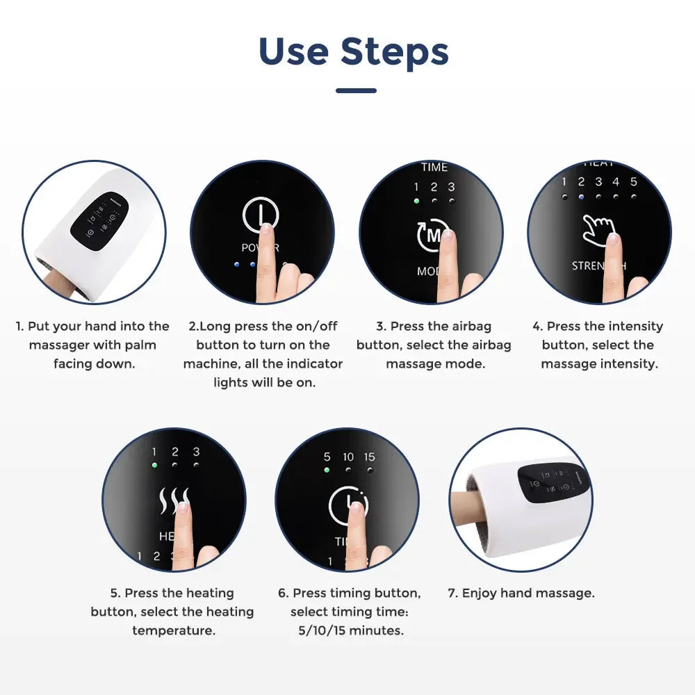 Palmoraf Hand Massager with Heat and Compression