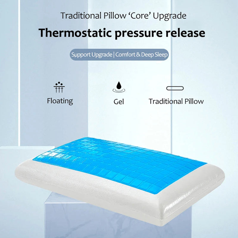 SlipiKool Gel Cooling Memory Foam Pillow for Neck Pain & Hot Sleepers