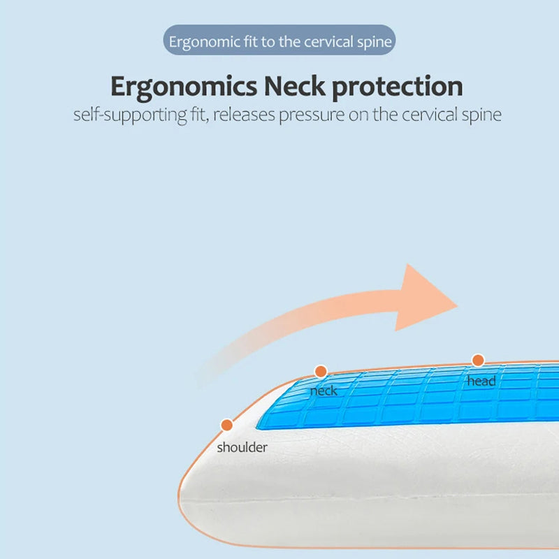 SlipiKool Gel Cooling Memory Foam Pillow for Neck Pain & Hot Sleepers
