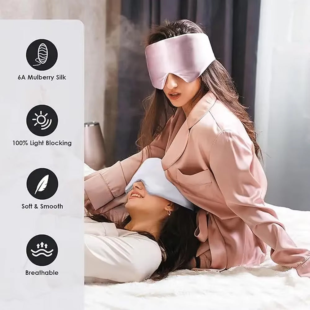 Snoozyxe 100% Blackout Silk Sleep Mask for Side Sleepers